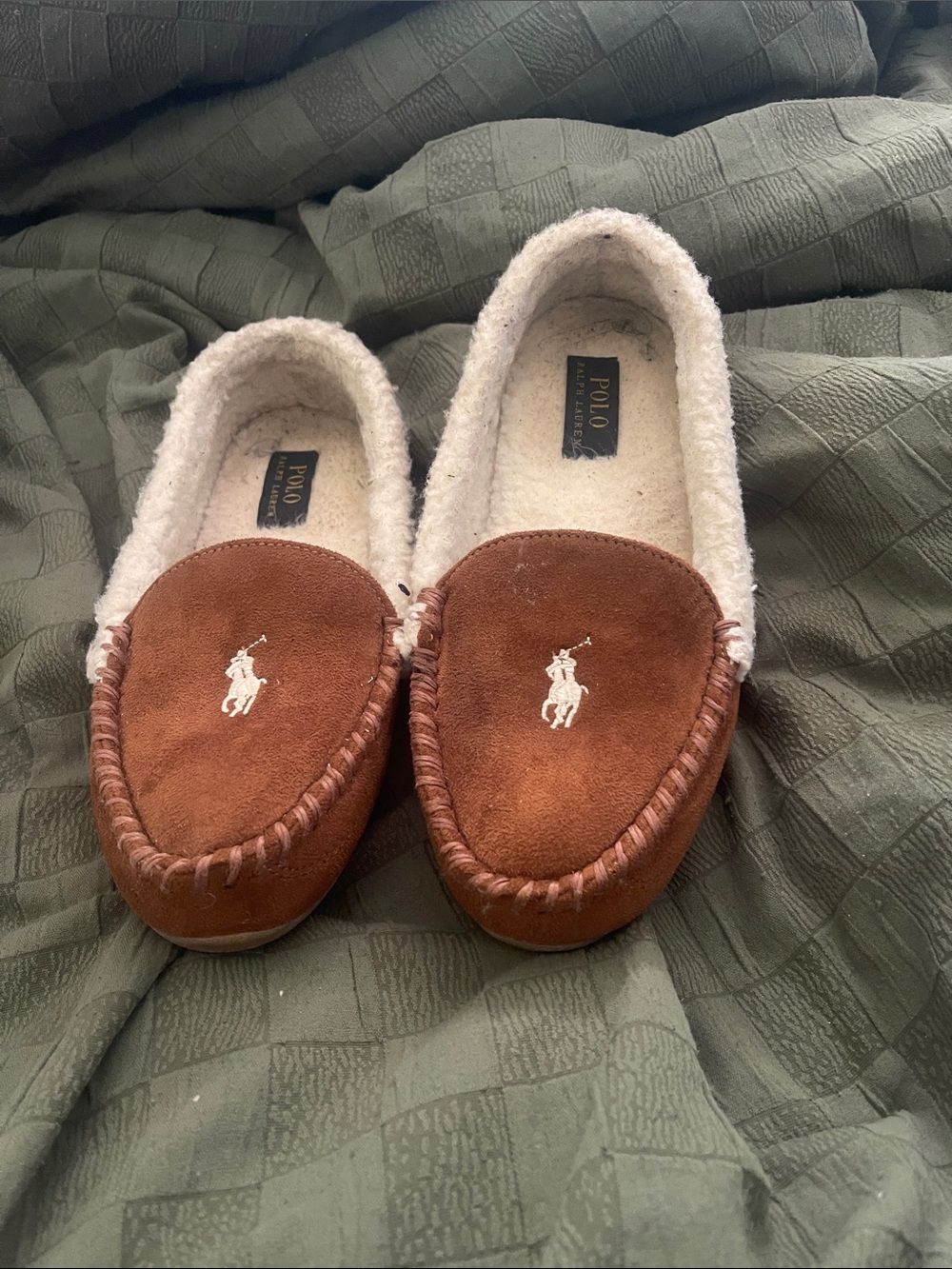Polo by Ralph Lauren Brown Suede women’s Slip-On Moccasin Slippers